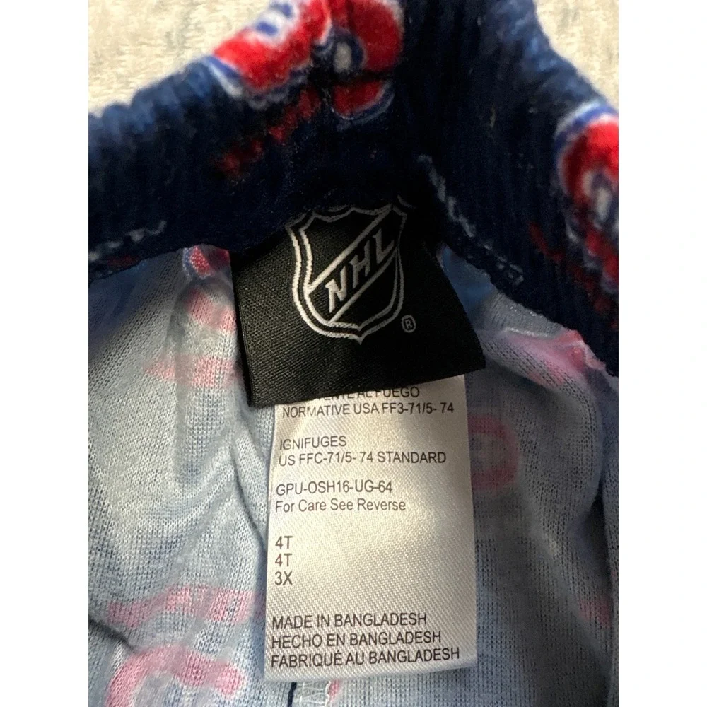 NHL Montreal Canadiens Kids Pajama Pants Navy Blue 4T KN8-54LF4 JJ New With Tags